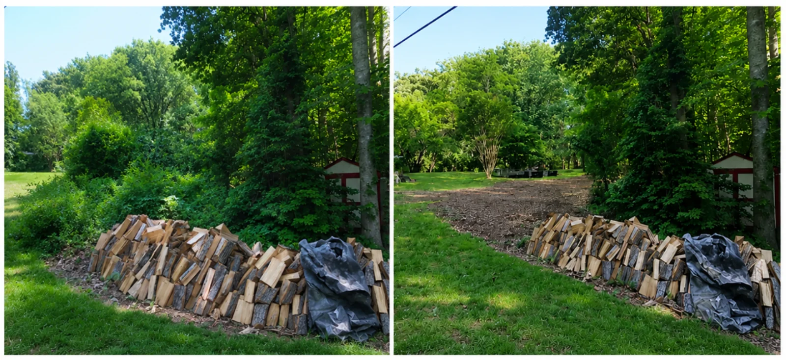 The Garden brush clearing before and after, Spotsylvania VA area