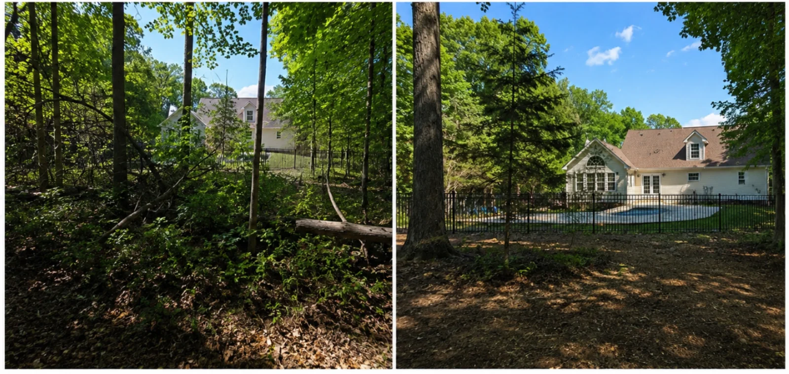 The General brush clearing before and after, Spotsylvania VA area